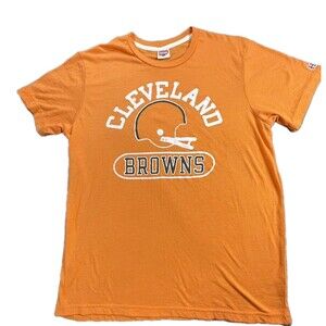 Cleveland Browns Shirt Vintage Logo Large NFL Football Orange Sports Shirt